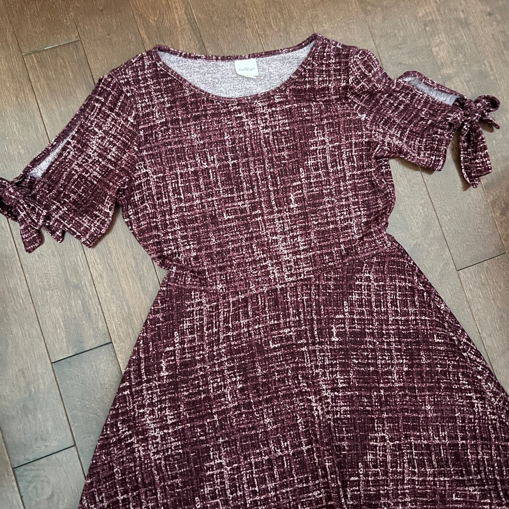 Kaileigh | Wine Split Sleeve Flare Dress S